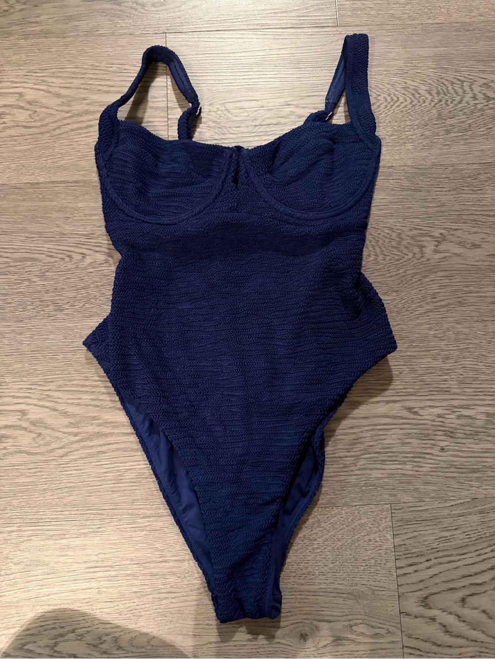 Monday Swimwear Royal Blue Textured One-Piece - Picture 3 of 4